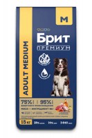 Brit Premium Dog Adult Medium (индейка, телятина)